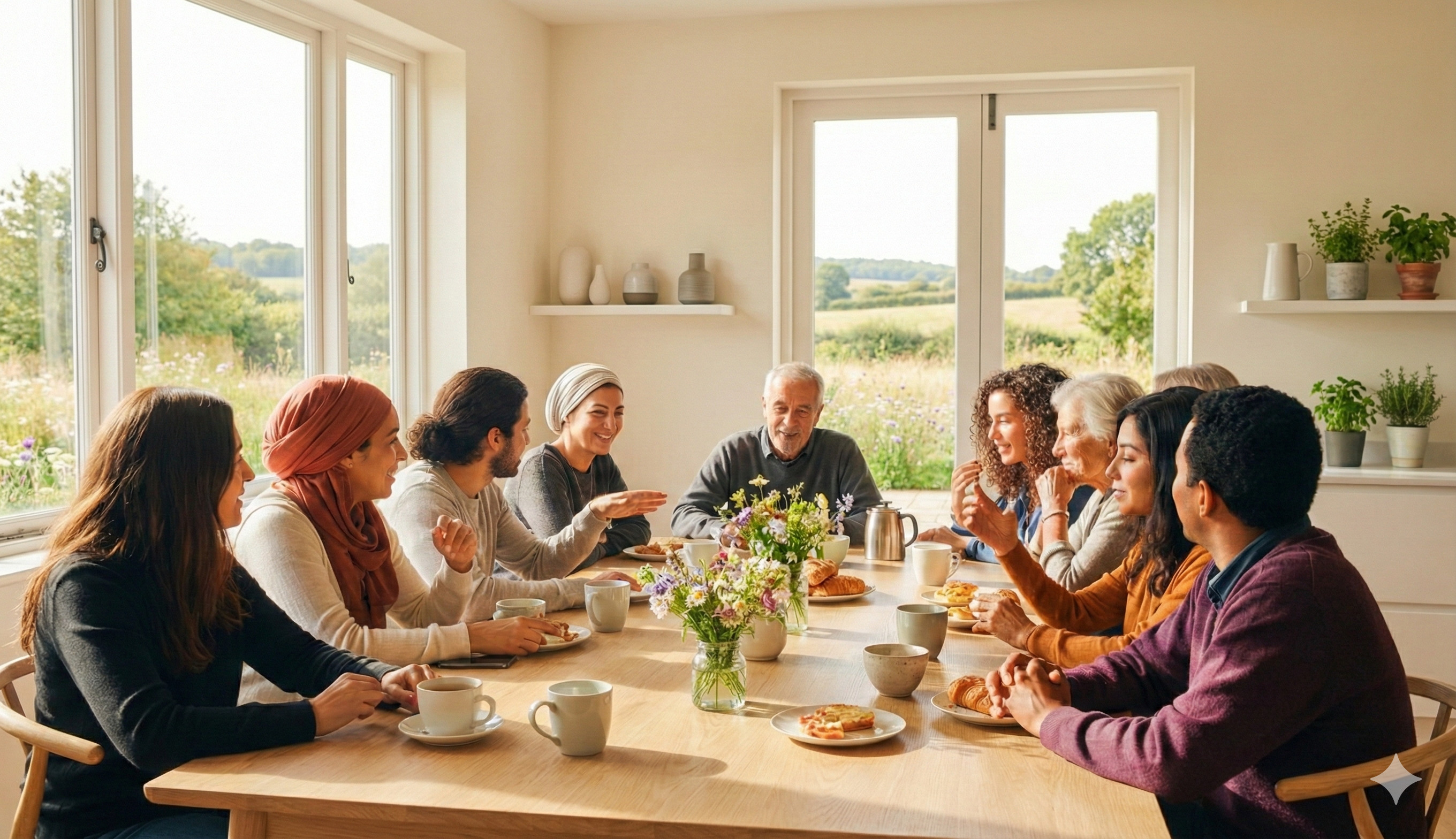 People of different cultures at a joint meeting